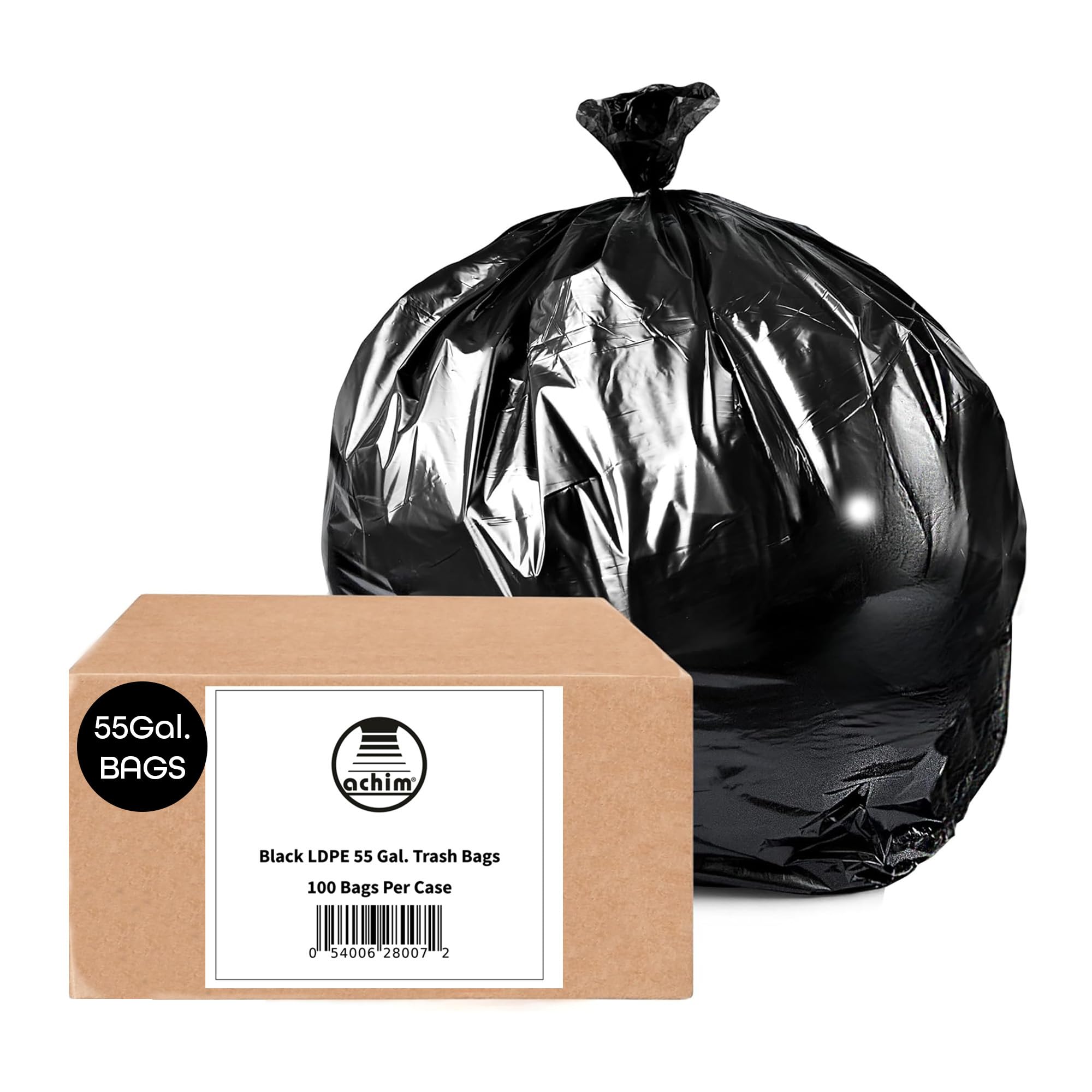 Amazon.com: Large Trash Bags, Black LDPE (55 Gallon) - 100 Count